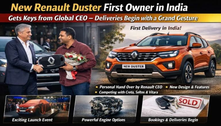 New Renault Duster First Owner in India Gets Keys from Global CEO — Deliveries Begin with a Grand Gesture